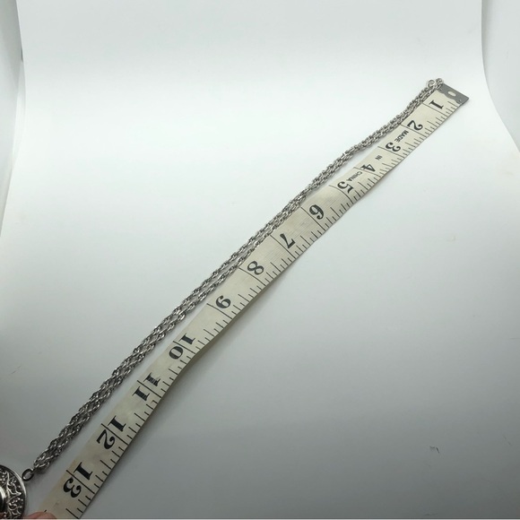 Vtg Caravelle Manual Wind Pocket Watch Necklace / Working/ 26” Chain 1.7” Watch - Picture 5 of 6